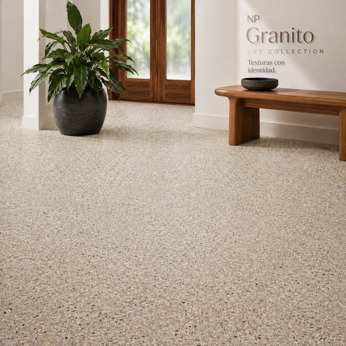NP Granito — ambientación ilustrativa de la colección LVT